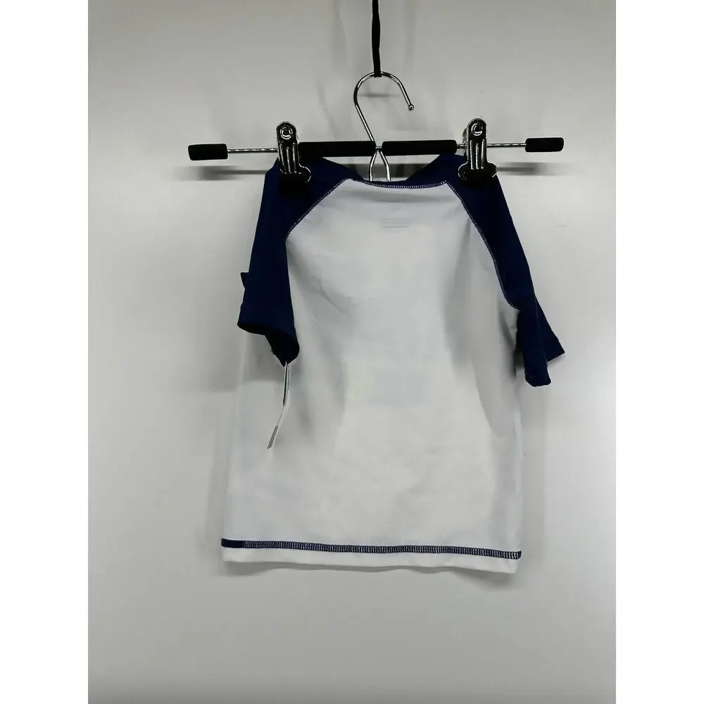 Carter's Vacay Mode Rash Guard Shirt Top White Boys UPF 50+ Sz 3‎ T NEW